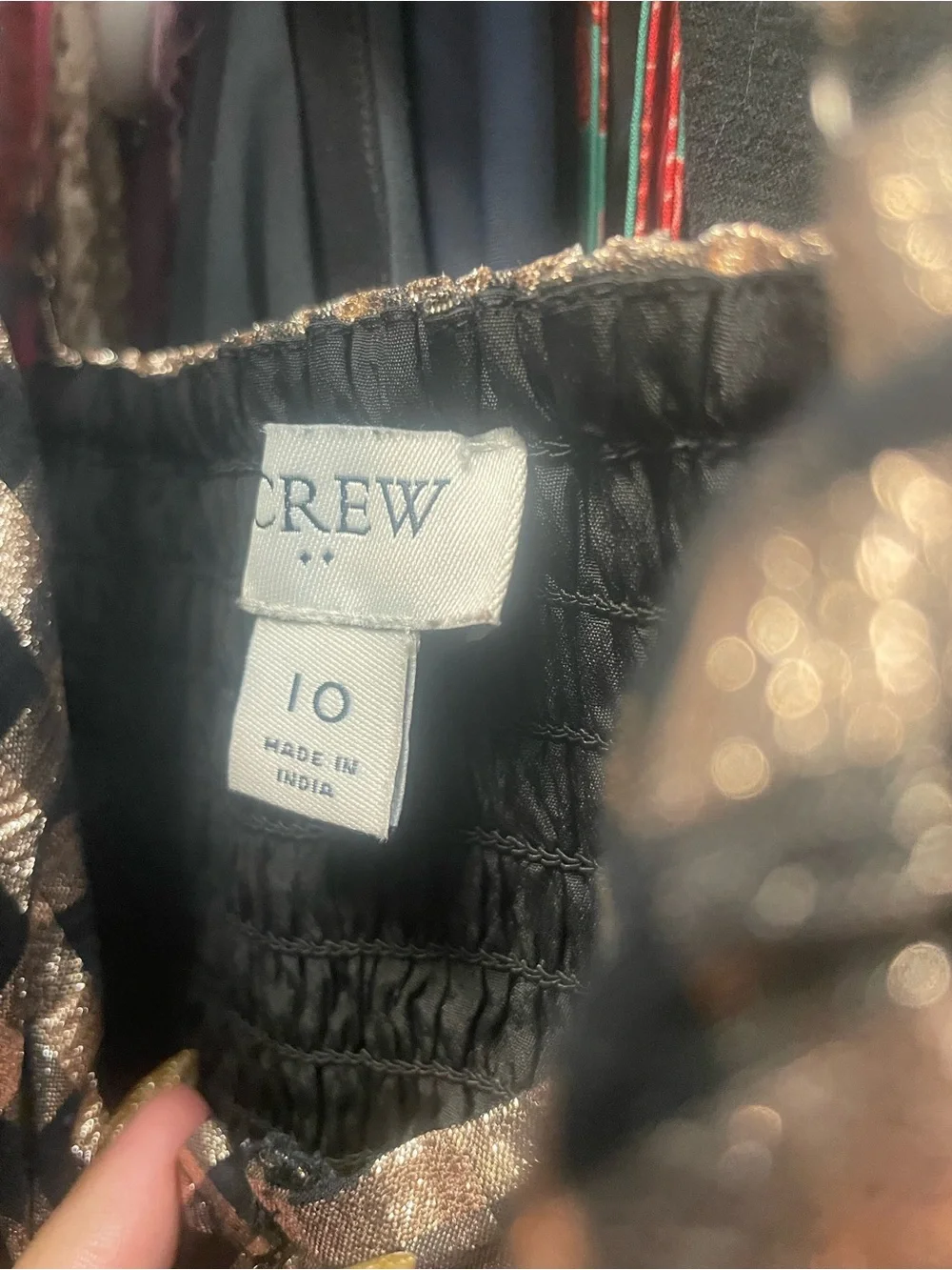 J. Crew Beige & Black Gingham Tiered Spaghetti-Strap Mini Dress